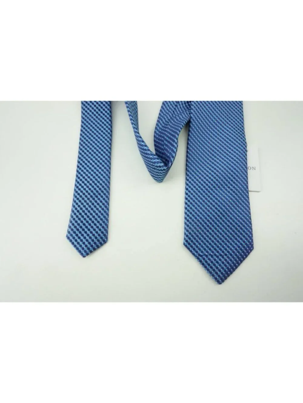 Eton Cobalt Blue Cherry Red Ivory Micro Pin Dot 100% Silk Tie Brand New Tags